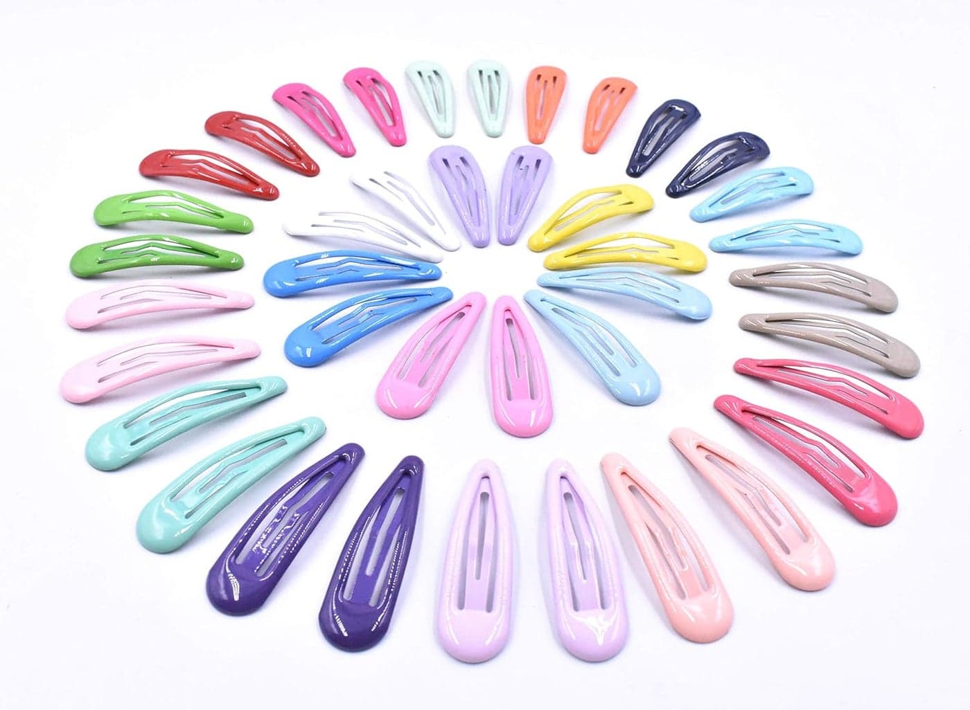 ArtBeauty 20 Pairs Assorted Color Glossy Snap Prong Clips NonSlip Hair Clips Barrettes for Girls Ladies Women
