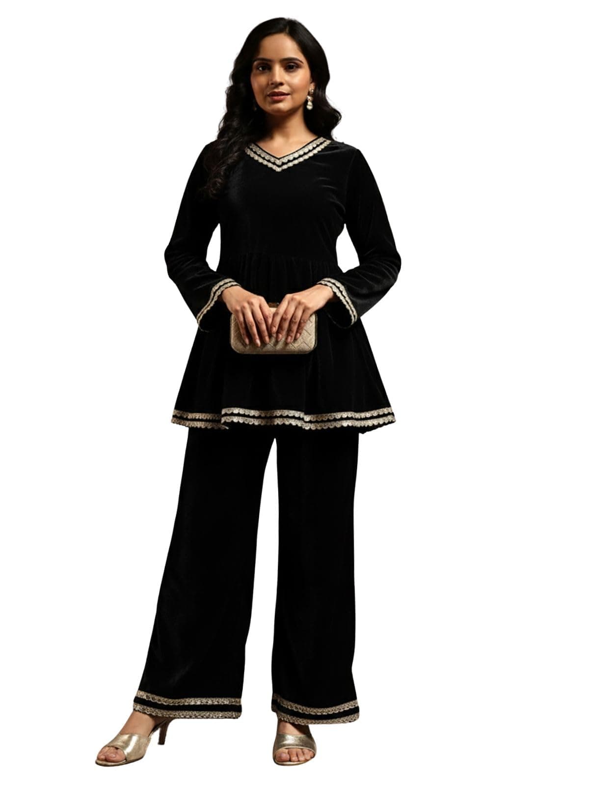 Leriya Fashion Women’s Velvet Co-ord Set | Winter Co ord Sets for Women Stylish | Party Suit | Formal Office Wear & Casual Look | Latest