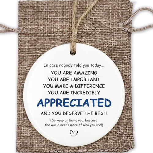 Thank You Gifts for Women Men - Appreciation Gifts for Coworker,Inspirational Gift Ideas Leaving Job Gifts Goodbye Farewell Appreciation Gift Ceramic Ornament