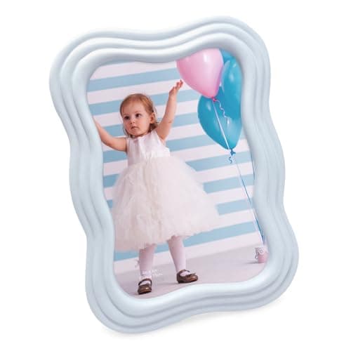 Isaac Jacobs 4x6 Matte Ligh Blue Curved Deco Frame for Tabletop and Wall Display, Decorative Art, Design, Home Décor, Gift (4x6, Matte Ligh Blue)