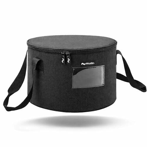 Musiin Accessories Bag for Guitar Bass Keyboard Drums Cables Adapters MultiFunction Round Storage Internal Mesh Pocket for Connectors Convenient and Stylish Music Gear Organizer