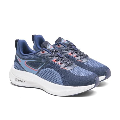 ASIAN Hypercushion-04 Men s Running Shoes | Gravity Sole Cushioning, Breathable Upper, Shock-Absorbing Midsole & Durable Non-Slip Outsole for Daily Runs & Gym Navy RED(NAVYRED)-UK 6