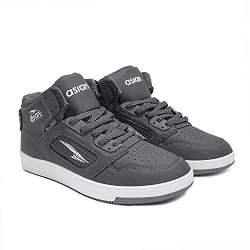 ASIAN Carnival-01 Men's High Top Casual Chunky Fashion Sneakers,Dancing Shoes | Basketball Shoes with Rubber Outsole for Boys Dark Grey,UK 9