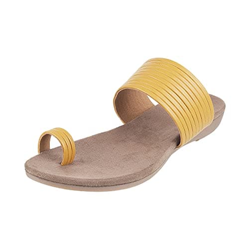 Mochi Womens Synthetic Yellow Slip Ons (Size (7 UK (40 EU))