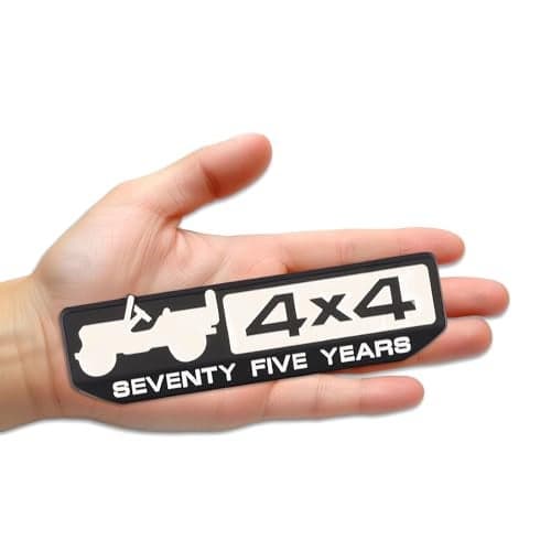 SIAGO SIA263 Premium 4x4 Seventy Five Years Metal Car Sticker - Durable & Stylish Auto Emblem for Vehicles - Customizable Designs - Easy Installation - Weather-Resistant & Long-Lasting