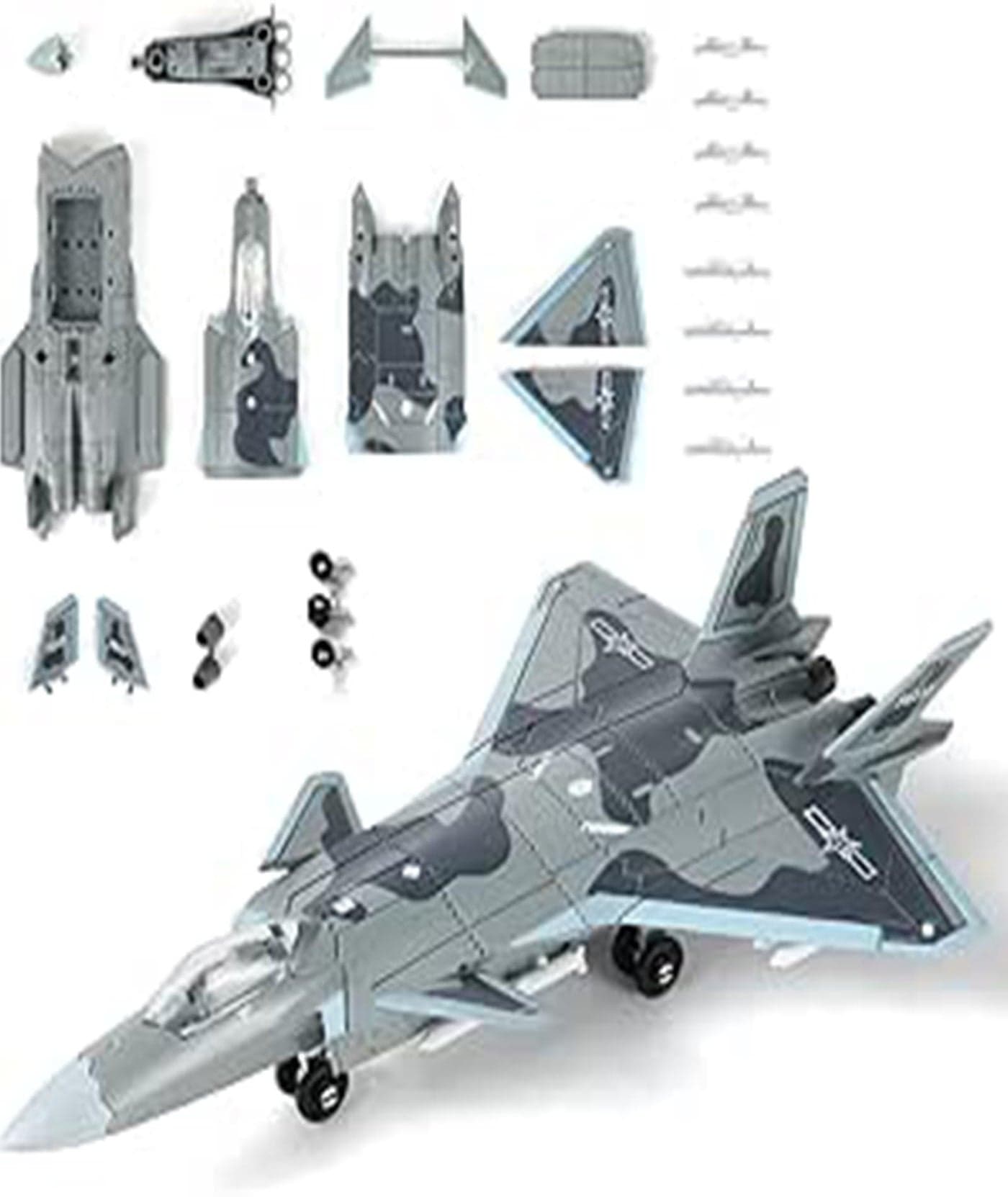 Vihaanta Fighter Jet Toy, 1:100 J-20 Stealth Fighter Model, Detailed Aircraft Display for Aviation Enthusiasts and Collectors, Perfect for Home, Office, Cafe and Bar Decor
