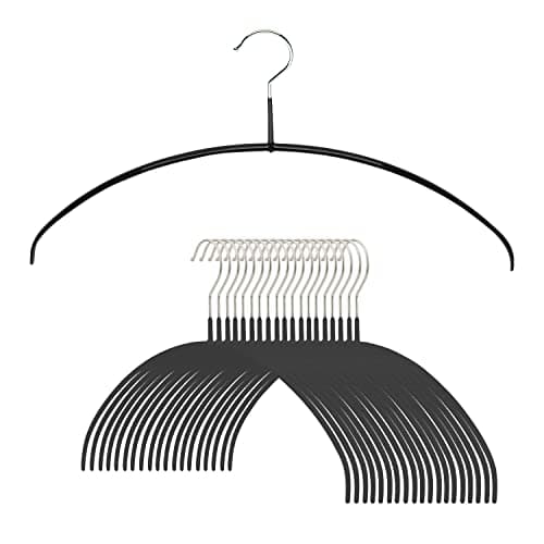 Mawa by Reston Lloyd Euro UltraThin Series NonSlip Space Saving Clothes Hanger Style 40PT for TShirts Blouse Sun Dresses Set of 20 Black