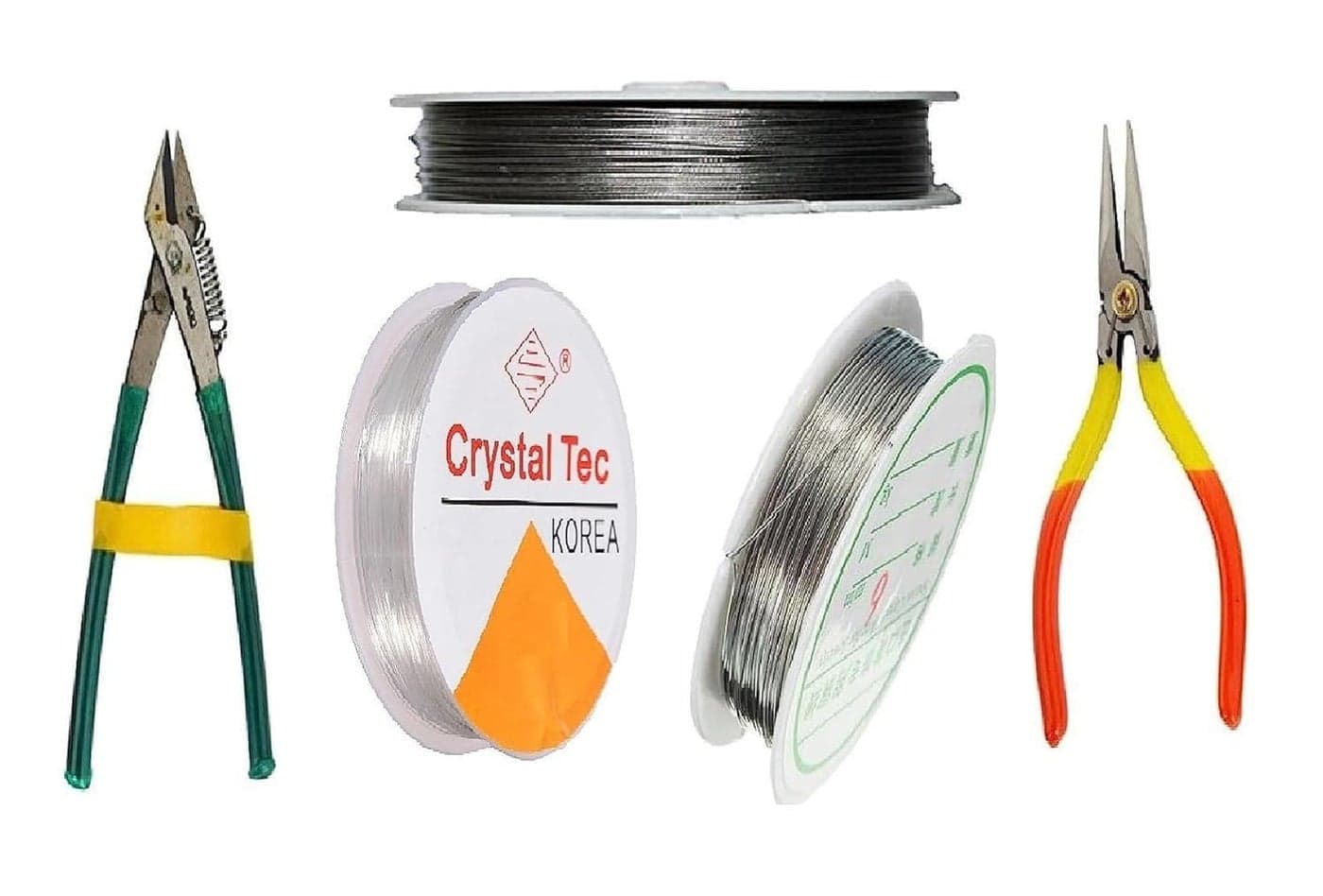 BestUBuy Gear Wire Tiger Tail Copper Wire Elastic Wire Clear ToolsCutting Bending Combo Silver for Jewellery MakingBeading Other Craft Projects