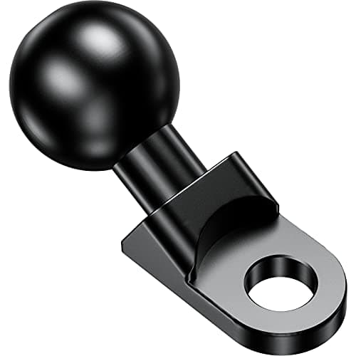 BRCOVAN Aluminum Alloy Mount Base with 1'' TPU Ball & 10mm Mounting Hole, Angled Bolt Head Adapter Ball Base Compatible with RAM Mounts B Size Double Socket Arm