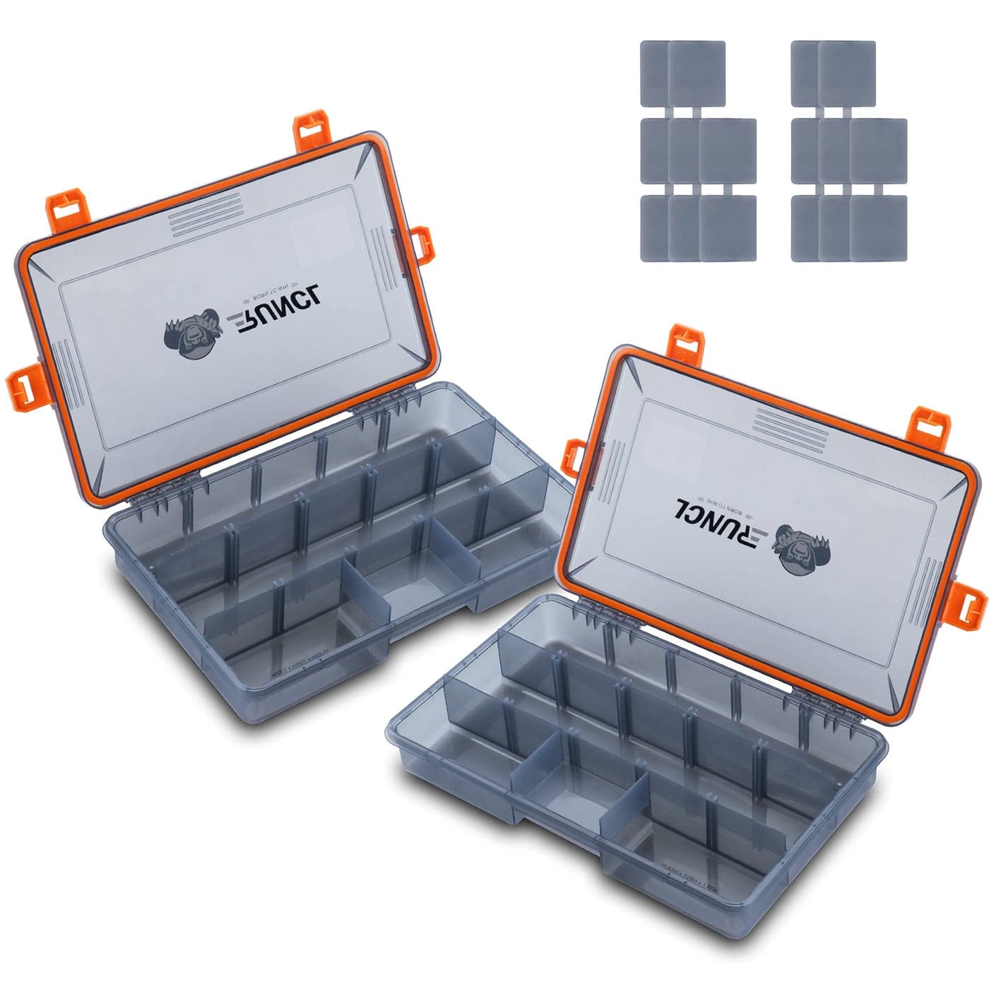 RUNCL Fishing Tackle Box Waterproof Airtight Stowaway 36003700 Tray Tackle Box with Adjustable Dividers Plastic Storage Organizer 4pcs 3700