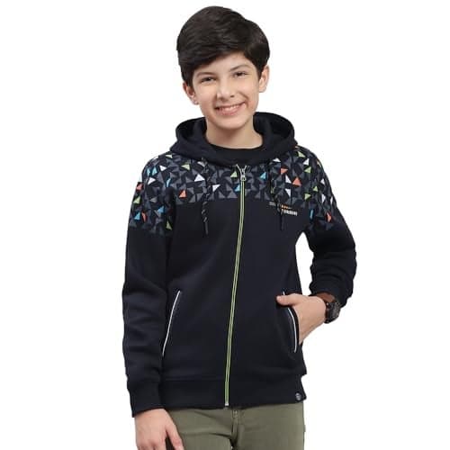 Monte Carlo Boys Cotton Blend Printed Sweatshirt (523063443-1-26, Navy, 4-5Y)