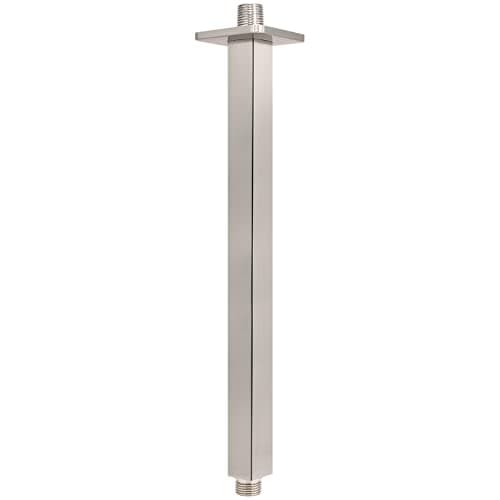 NearMoon Ceiling Mounted Shower Arm with Flange Universal Connection 12 NPT Straight Square Shower Arm for Fixed Rain Shower Head Made of Thicken Stainless Steel 16 Inch Brushed Nickel