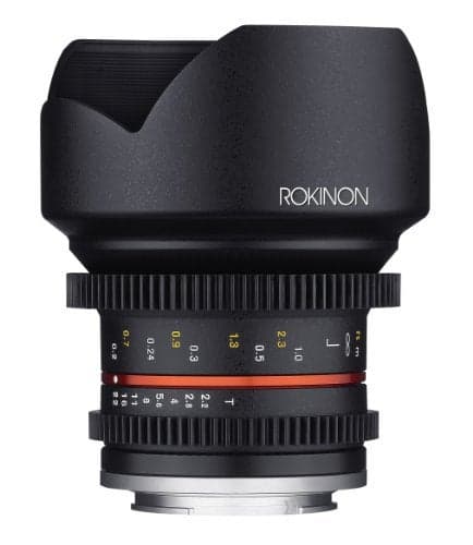 Rokinon Cine CV12MMFT 12mm T22 Cine Fixed Lens for OlympusPanasonic Micro 43 Cameras Black