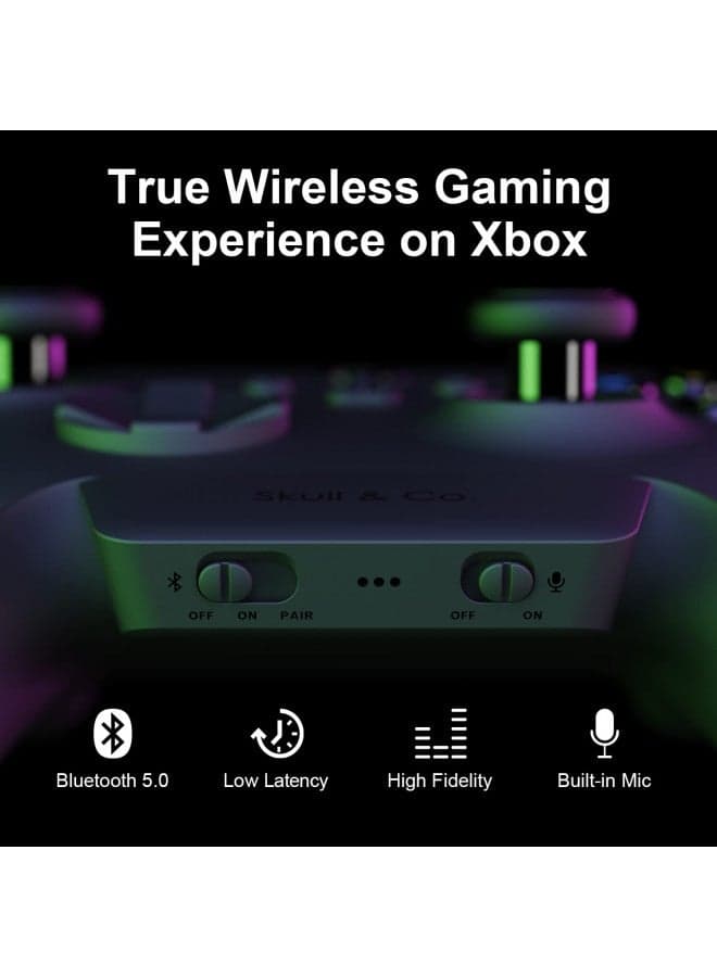 Skull & Co. AudioBox: Bluetooth 5.0 Wireless Audio Transmitter Adapter Low Latency for Xbox (XB1/XSX/XSS/Elite2) Controllers- Black