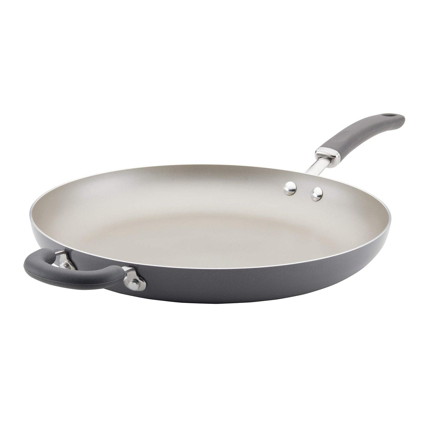 Rachael Ray Create Delicious Nonstick Fry PanSkillet with Helper Handle 145 Inch Gray Shimmer