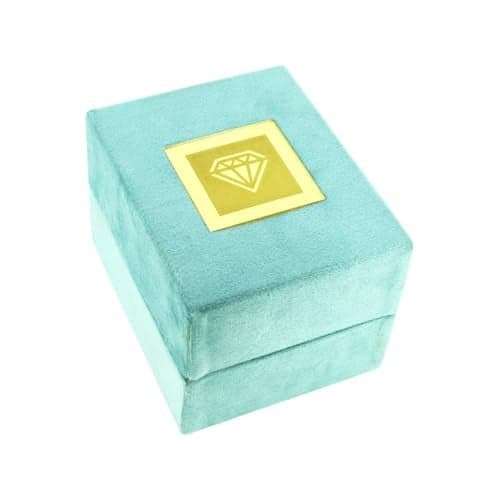 Moon Jewellery Box with LED Light & Rotating Base for Ring or Cocktail Ring (BLUE VELVET) 4 x 3.5 x 3