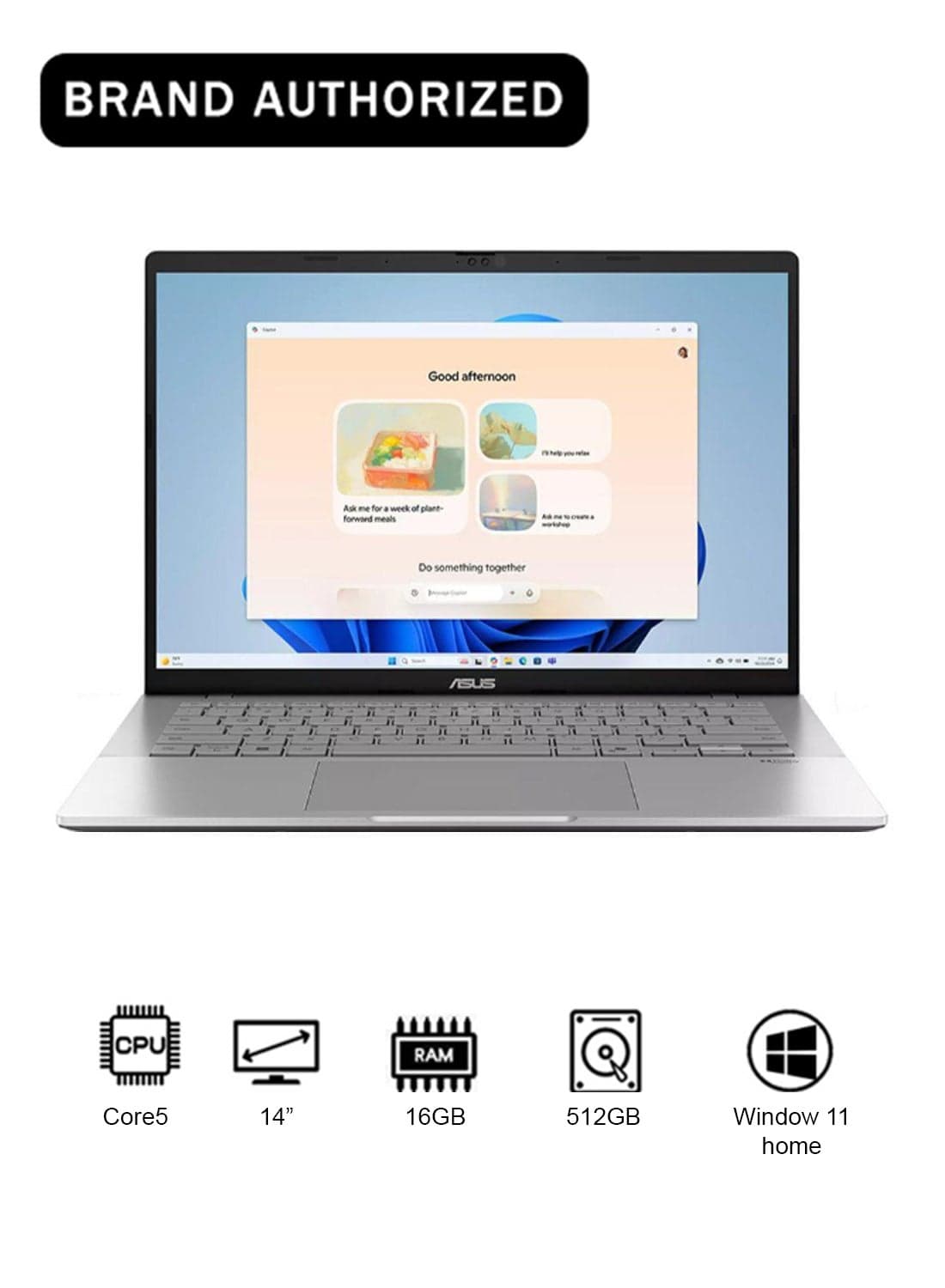 Vivobook S14 Laptop With 14-Inch Display, Intel Core 5 Processor 210H/16GB RAM/512GB SSD/Intel UHD Graphics/Windows 11 Home Cool Silver