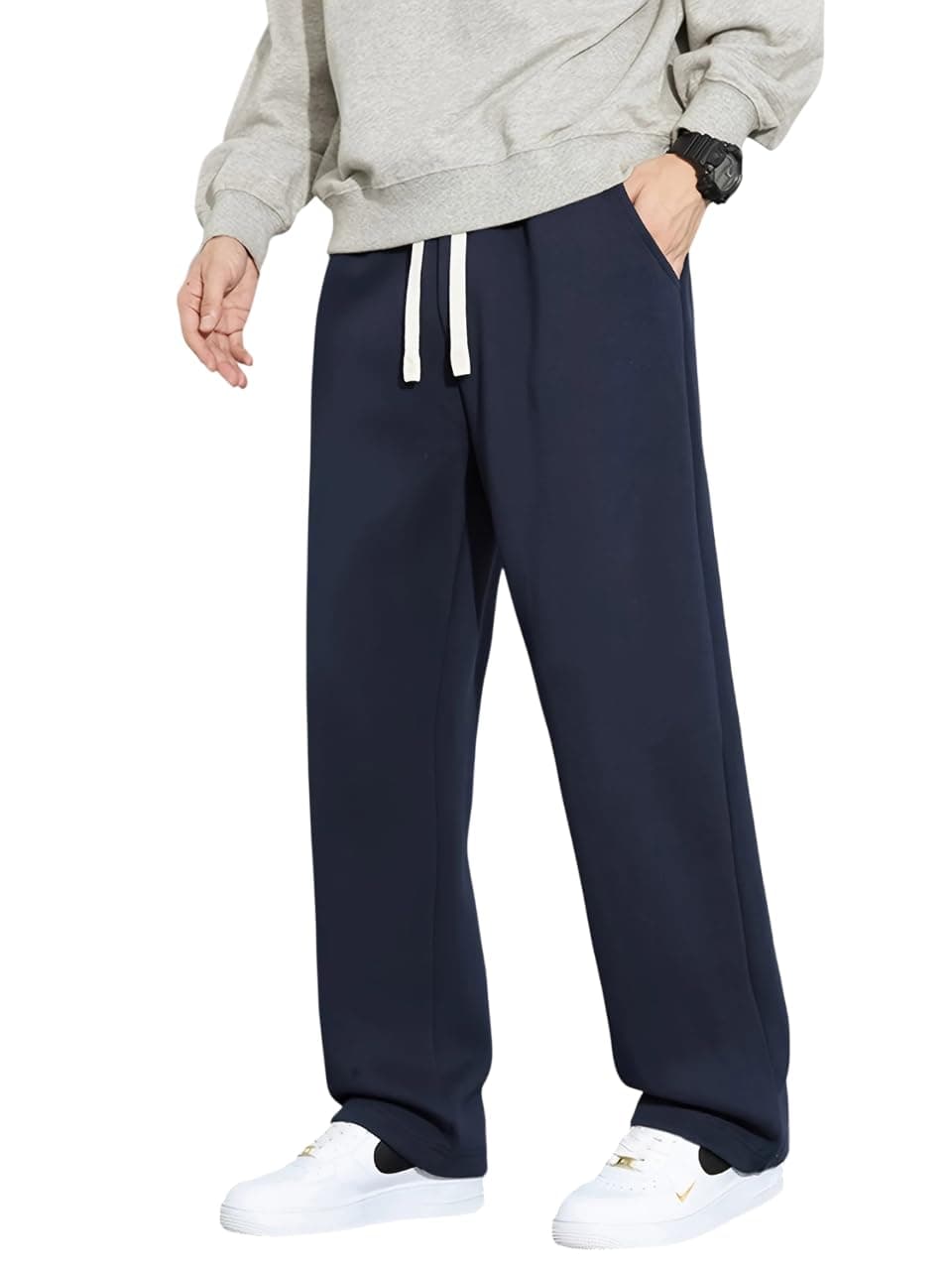 Samfor Track Pant for Men - Stylish, Comfortable & Stretchable Athletic Joggers for Casual & Gym Wear, Loose fit Blue
