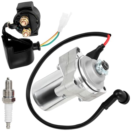 GREHUA 3 Bolt Starter Motor & Solenoid Relay Compatible with Tao tao Coolster 125cc 110cc 50cc Coleman Kazuma Baja Vitacci 4 Wheeler Quad Chinese ATV Parts Sandrail Roketa SSR Lifan Go Kart Pit Bike