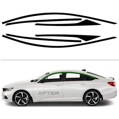 Side Window Trim Chrome Delete Vinyl Wrap Overlay fit for 2018 2019 2020 2021 2022 Honda Accord Accessories with Blackout Film Gloss Black Kits