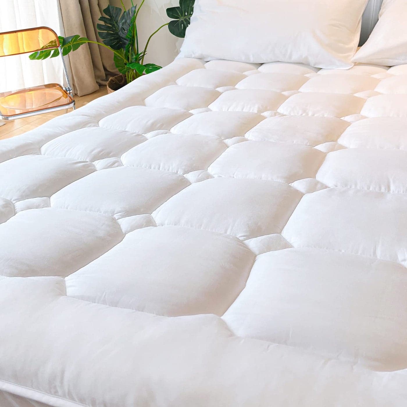 UNILIBRA Twin Size Mattress Pad Cooling Rayon from Bamboo Quilted Fitted Mattress Protector Pillow Top Single Mattress Cover with Deep Pocket Up to 19 Inches Ultra Soft Filling Mattress Topper