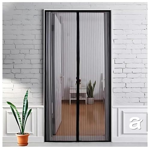 Arto Auto Close Magnetic Hands-Free Mesh Door Curtain | Polyester Mosquito & Insect Net with Self-Adhesive Hook Tape | Pet & Kid Friendly | Multicolor | 100 210 cm