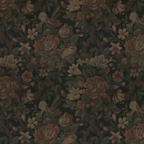 Dimoon Vintage Peel and Stick Wallpaper Dark Green Floral Wall Paper 16.1"x78.7" Retro Victorian Moody Wallpaper Renter Friendly Dark Floral Gothic Contact Paper for Bedroom Shelf Liner Vinyl Roll