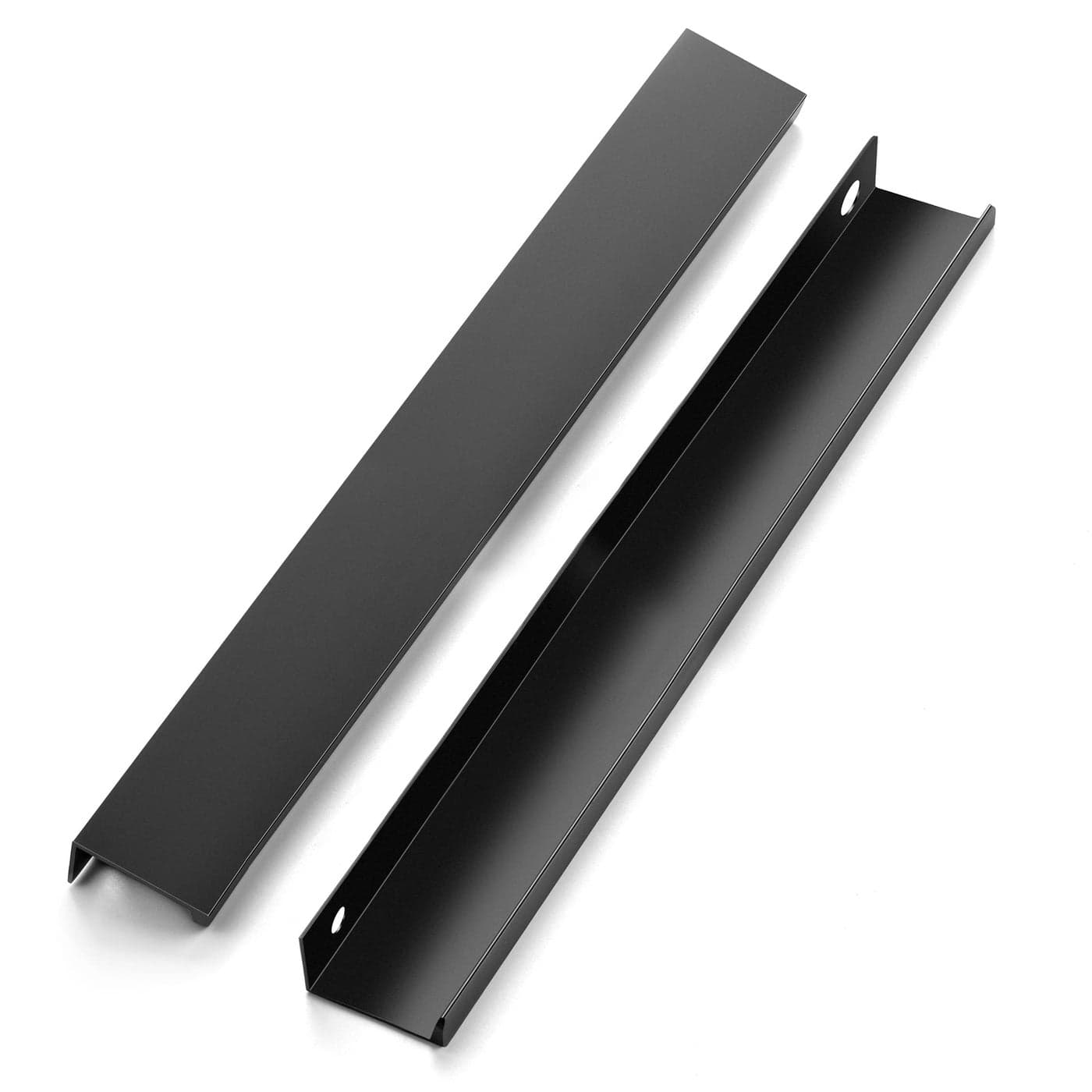 Home Expert 10 Pack Finger Pulls for Cabinets 224mm88in Hole Center Black Cabinet Handles Edge Pulls for Cabinets Finger Cabinet Handles Concealed Tab Pulls for Kitchen Drawer