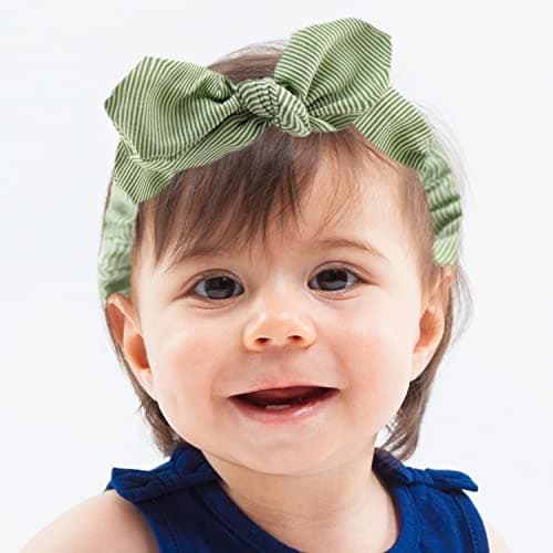 Bembika Printed Bow Headband For Baby Girl Hair Accessories For Girls Baby Headband Green