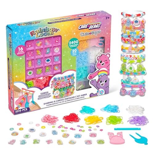 Rainbow Loom Care Bears Cutetique Sharing is Caring 16 Charms DIY Rubber Band Bracelet Kit Exclusive Cheer Bear Loom Jewelry Making Kids Age 7