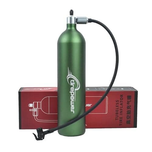 Ctrepower Tubeless Bike Tire Inflator - 1.3L Tubeless Bike Pump for Tubeless Bicycle Tyre Seating and Inflation - Max. 200PSI Tire Booster - Compatible with Clik & Shcrader & Presta (Dark Green)