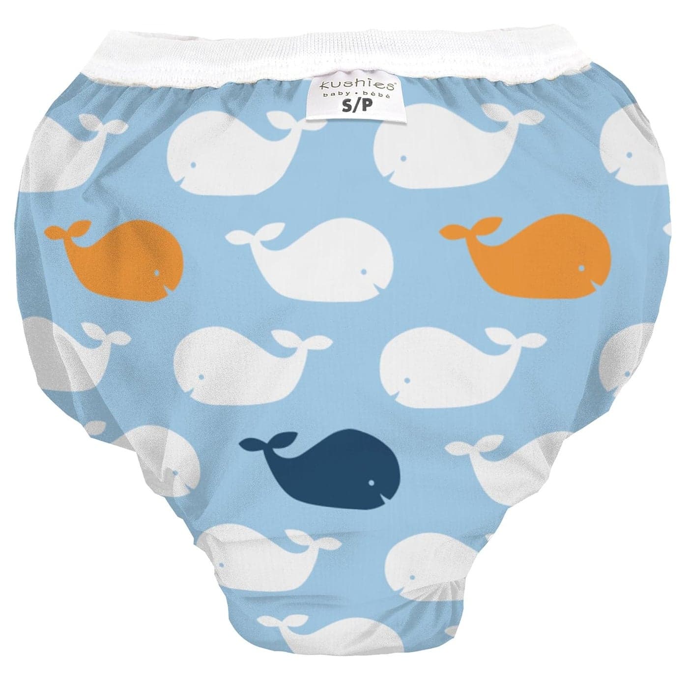 Kushies Baby Waterproof Training Pant 2933 Pounds Blue Whales Medium
