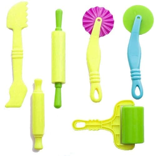 Carykon Clay and Dough Tools Kit for Kids 6 Pieces Assorted Colors