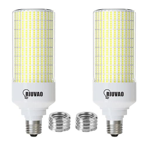 RIUVAO Led Corn Light Bulb 2 Pack, 800W Equivalent 5000K Daylight 12000Lm Super Bright E26/E39 Base 80W Led Bulbs, Replace Metal Halide HID CFL Bulb for Outdoor Indoor Area