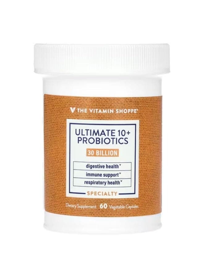 The Vitamin Shoppe, Ultimate 10+ Probiotics, 30 Billion CFU, 60 Vegetable Capsules