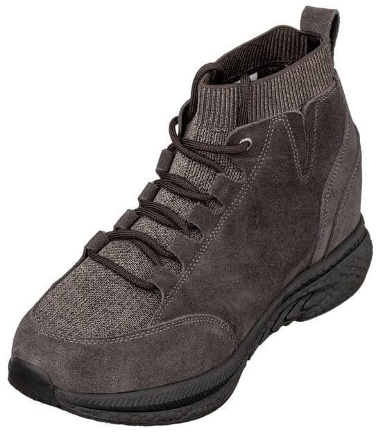 CALTO Mens Invisible Height Increasing Elevator Shoes Dark Brown Fashion High Top Technical Sneakers 3 Inches Taller S23203 Size 9 DM US