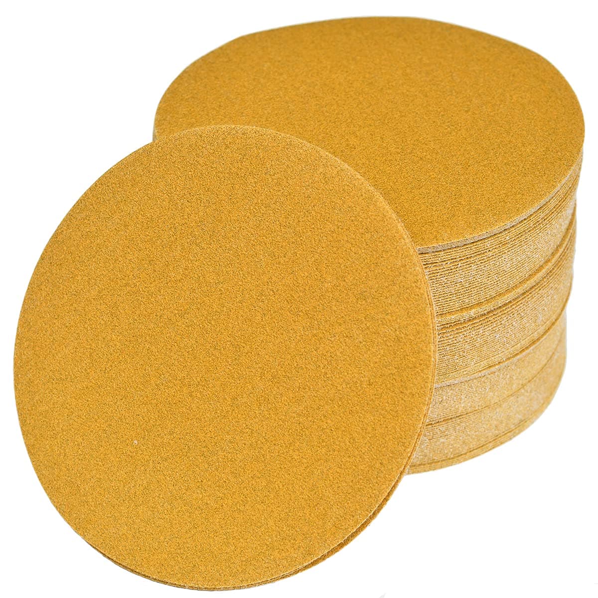 Aiyard 6Inch NoHole Hook and Loop Sanding Discs 120Grit Random Orbital Sandpaper for Automotive and Woodworking 100Pack