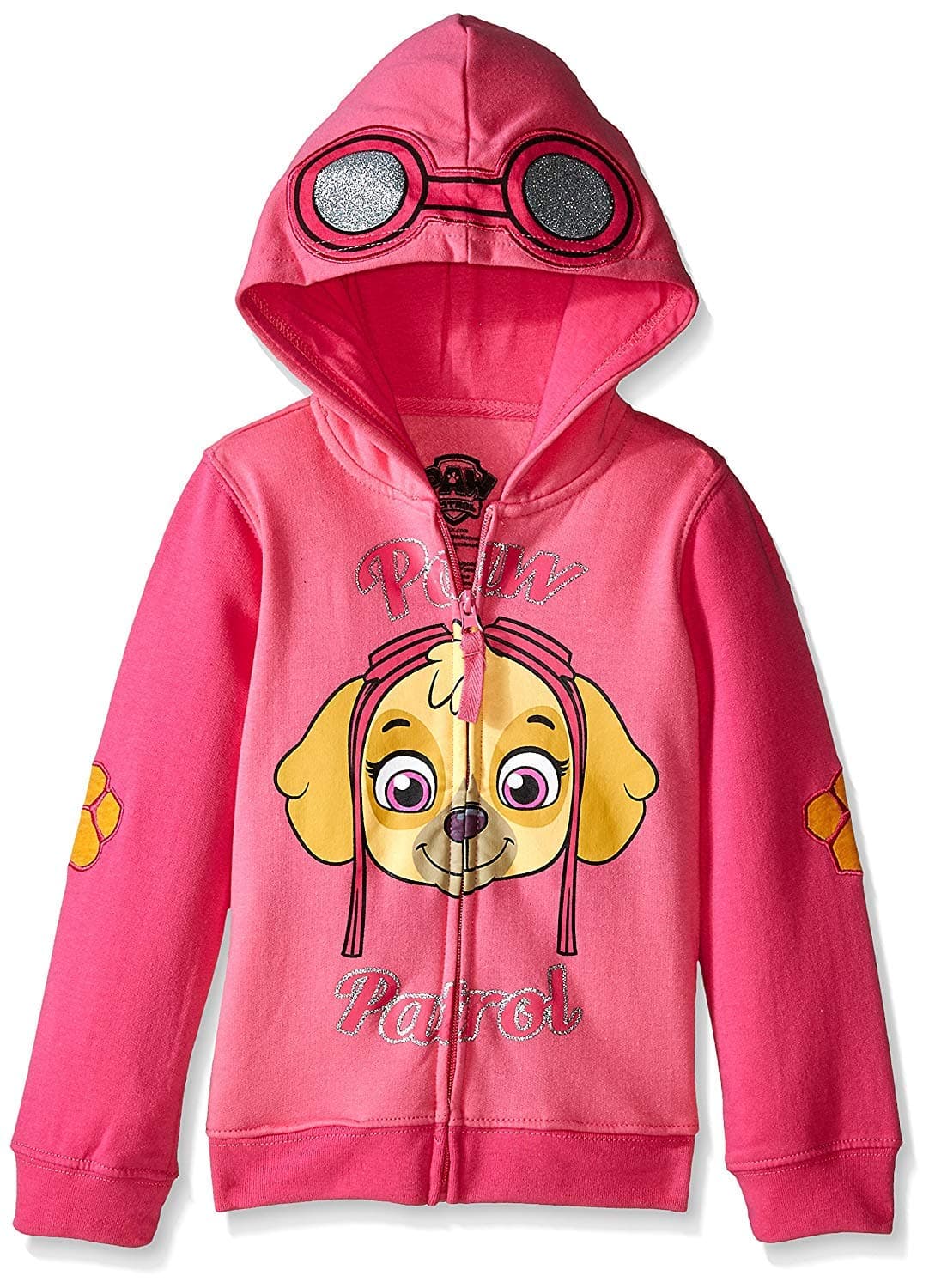 Paw Patrol Little Girls' Skye Toddler Hoodie, Hot Pink/Heather Pink, 3T