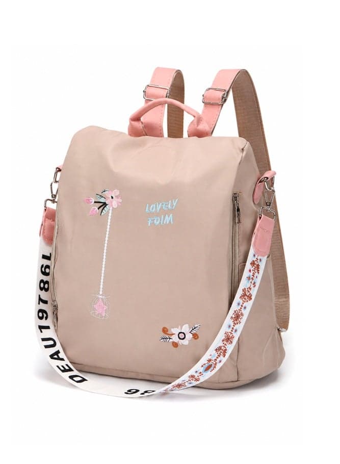 Women's Anti-theft Backpack, Ladies Large Capacity Nylon School Bag Back Bag Book Bag Shoulder Bag, Girls and College Students Waterproof Handbag Side Bag Sling Bag for Campus Shopping
