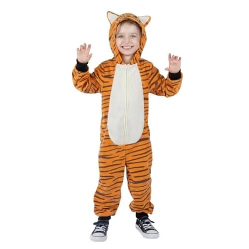 Sincere Party Tiger Onesie Novelty Tiger Jumpuit with EMB Face Costume for Kids M68