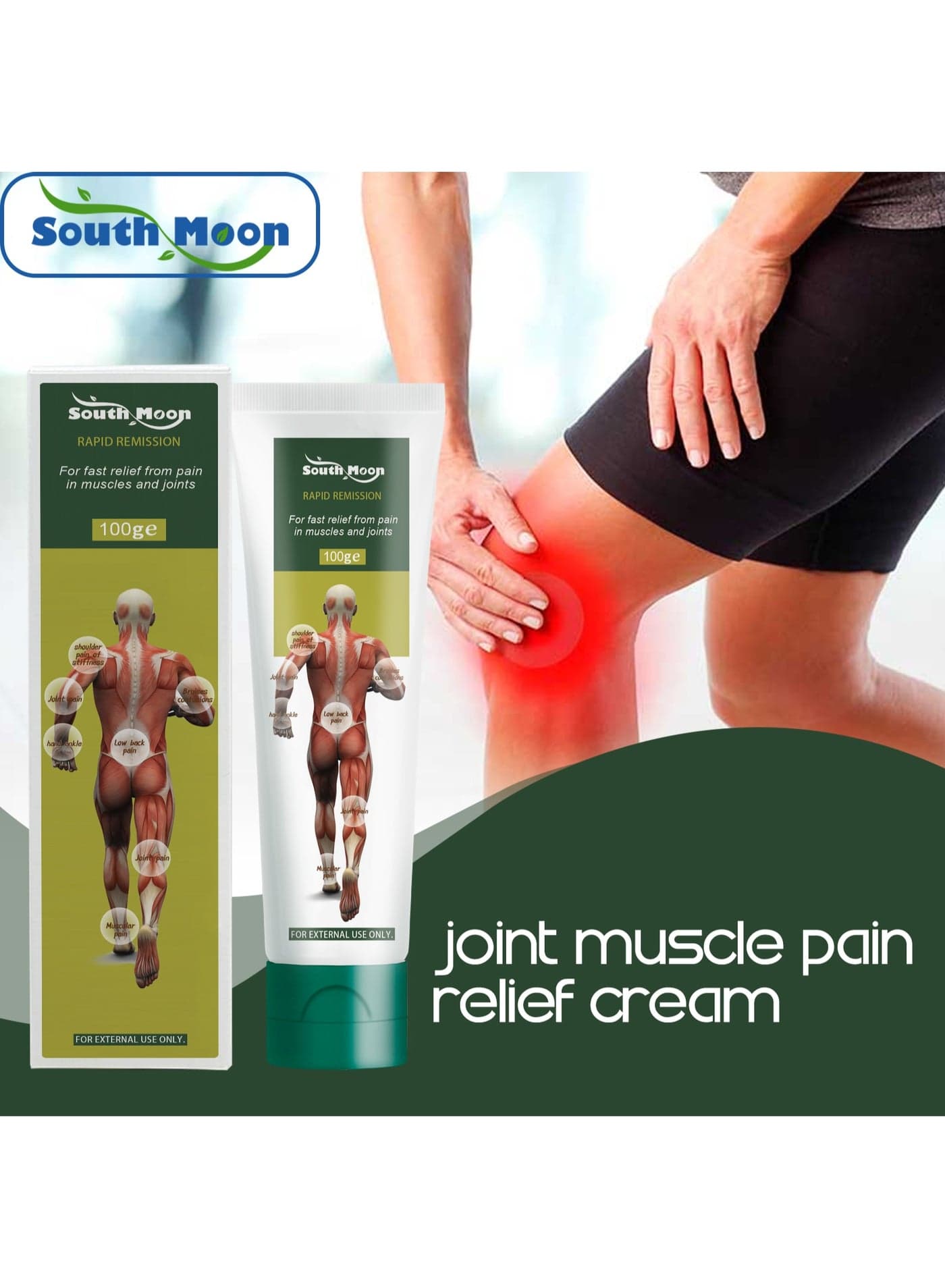 South Moon Rapid Remission Cream 100g Soothing Pain Relief Gel For Muscle Joint Back Pain Fast Absorption External Use Daily Body Therapy Cream Solution