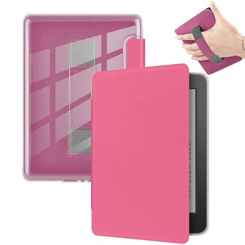 Case for 6 Kindle 11th Generation 20242022 Ultra Clear Soft Light Transparent TPU Back Cover with Hand Strap Auto WakeSleep Raspberry