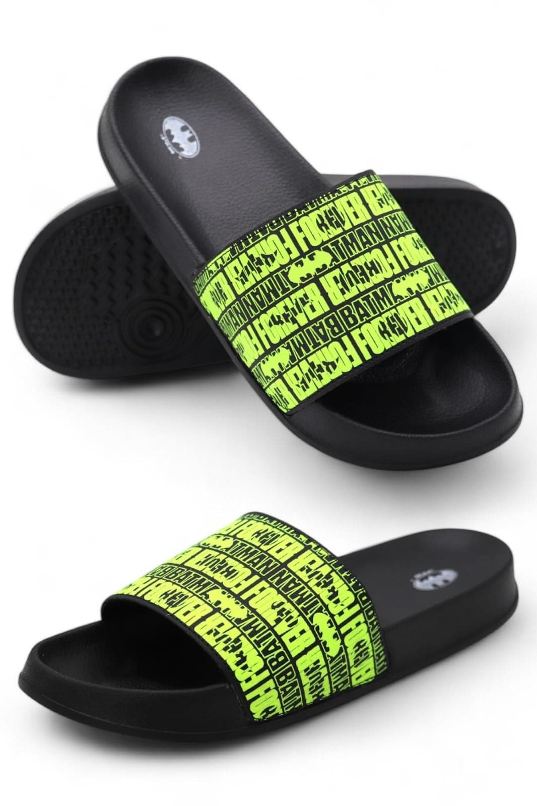 SVAAR Authentic Batman Forever Men's Ultra Soft Sliders/Slippers for Men with Soft Cushion | Everyday Flip Flops for Gents/Boys Black
