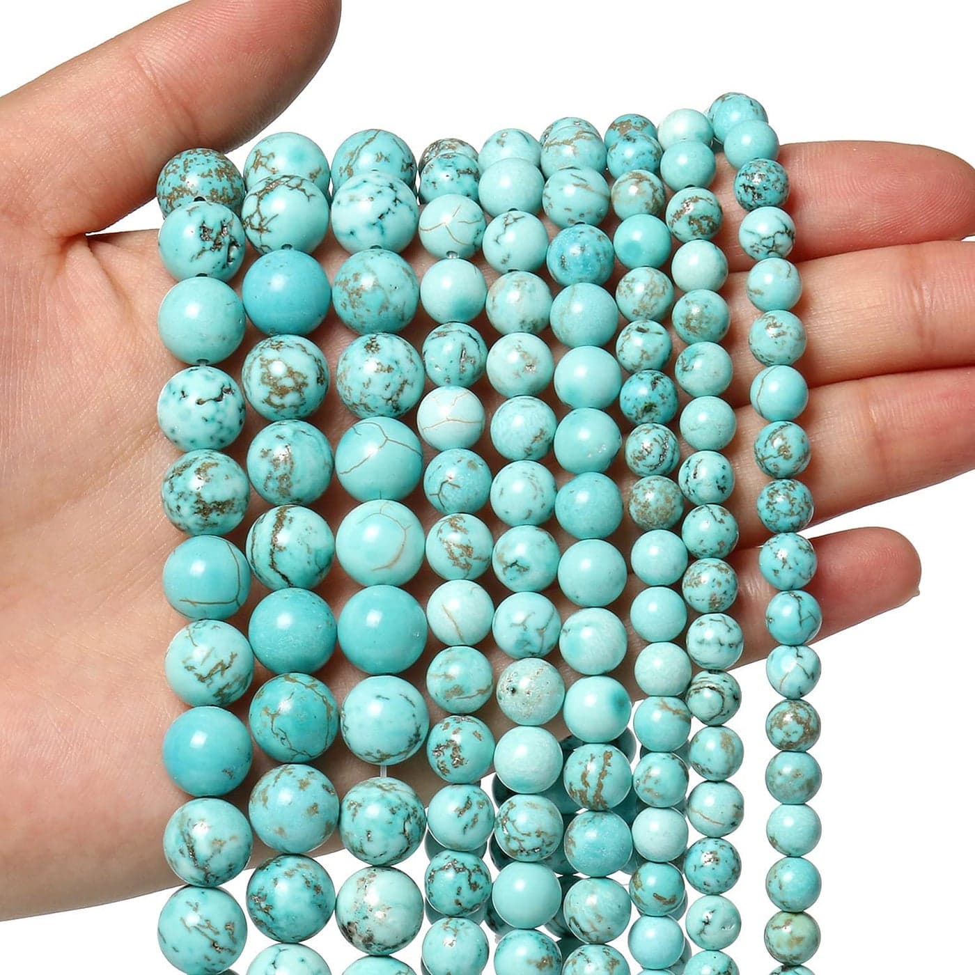 45pcs 8mm Natural Stone Beads Turquoise Beads Crystal Gemstone for Jewelry Making DIY Bracelet Necklace