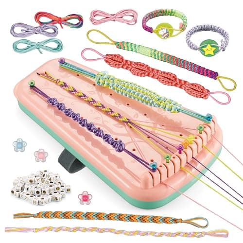 Yolscue Friendship Bracelet Making Kit for GirlsArts and Crafts for Kids Age 712Best Birthday Gifts Ideas for Ages 789101112 Year OldKids Bracelet String Toys Set Pink