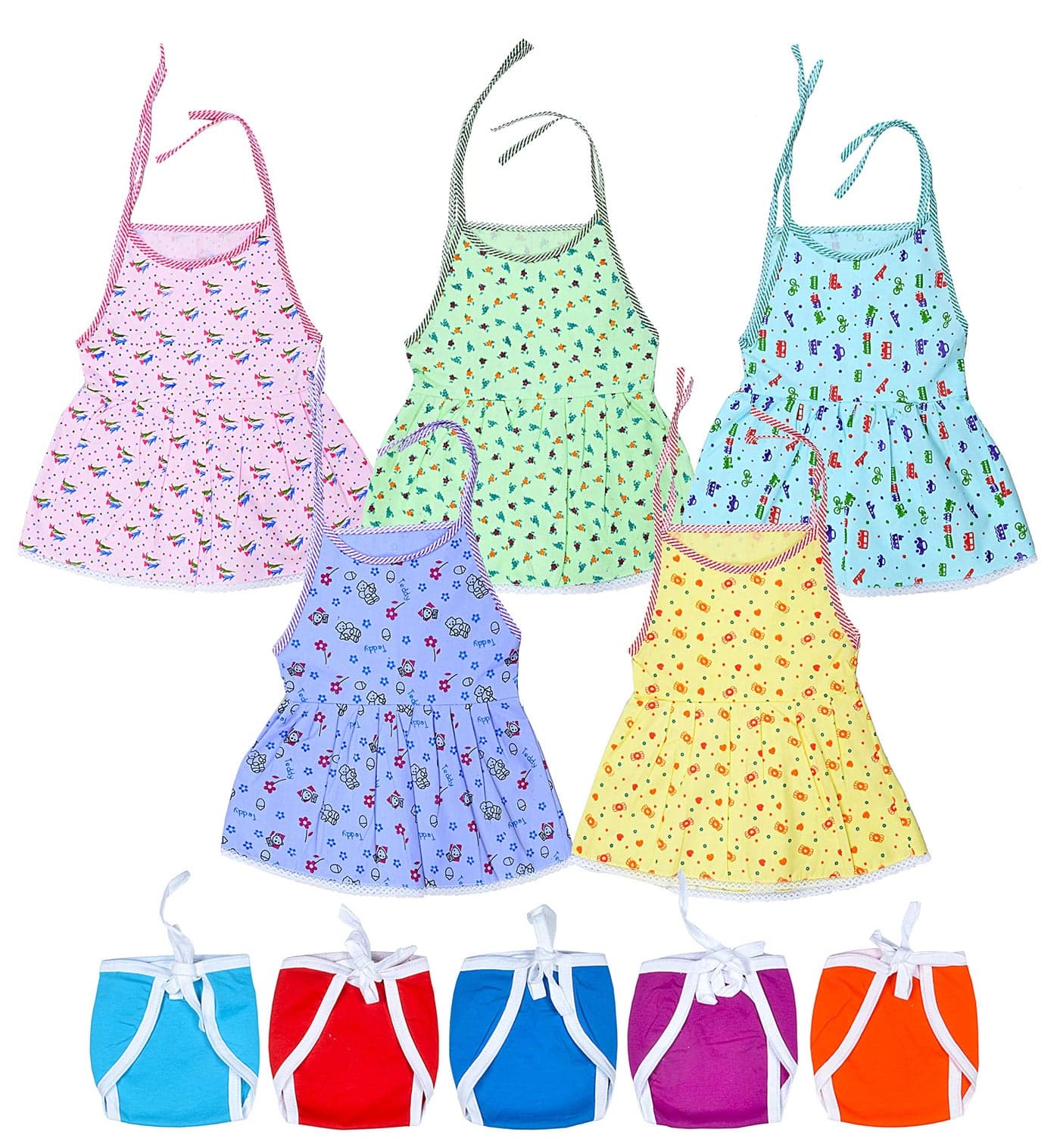 Sathiyas Baby girl Knee Length Dress Multicoloured 0 Months-6 Months