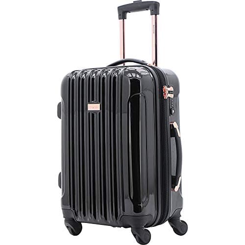 kensie 20" "Alma" Carry-On TSA-Lock Spinner Luggage, Black