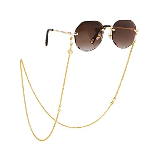 PEARLADA 18K Gold Plated Eyeglass Chain Sunglasses Strap Holder Reading Glasses Retainer Gold Plated Beaded Chain String Cord Lanyard (E. Tree of life)