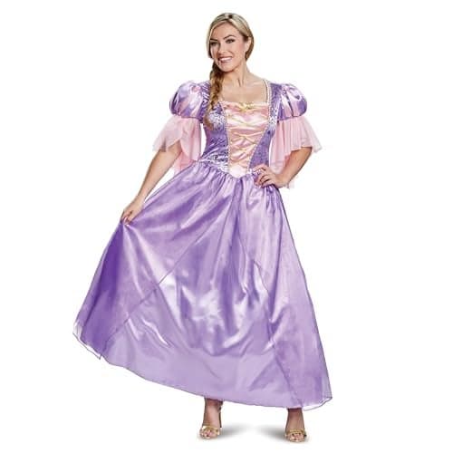 Disguise Women s Rapunzel Deluxe Adult Sized Costumes, Purple, Large 12-14 US