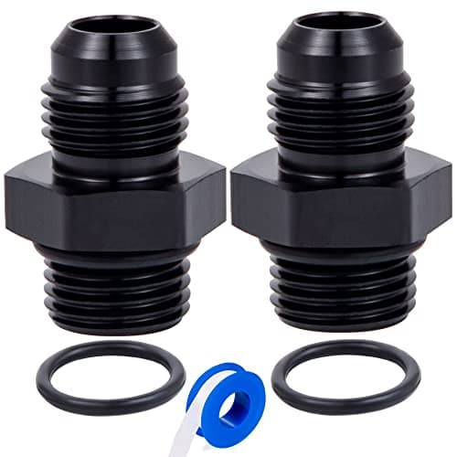 Breezliy 6AN Male Flare to AN6 ORB Male O-Ring Fitting Adapter 2PCS (2PCS 6an ORB to 6an)